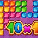 Piese colorate și numeroase în formă de pătrate, cu textul 10x10 la bază