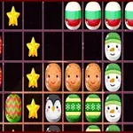 Figuri și simboluri festive, cum ar fi stele, oameni de zăpadă și pinguini într-o grilă