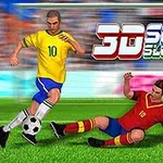Un jucător de fotbal în galben driblează un adversar cu un tricou roșu pe terenul de fotbal