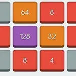 Grilă de 12 pătrate colorate cu numere diferite, incluzând 2, 4, 8, 32, 64 și 128