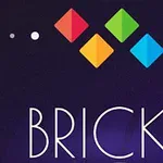 Forme colorate rombice deasupra textului BRICKZ pe un fundal întunecat
