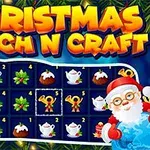 Grilă festivă cu obiecte de Crăciun și Moș Crăciun în colț