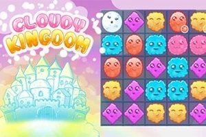 Grafică colorată cu un castel desenat și un puzzle cu forme zâmbitoare și colorate