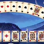 Move all cards from the arc to the foundation piles at the bottom