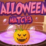 Dovleac sculptat plutind într-un cazan cu lichid mov și fundal decorativ de Halloween