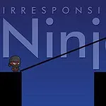 Un ninja animat mic pe un podium trage un băț lung spre un alt podium pe un fundal albastru închis cu textul „Irresponsible Ninja” deasupra