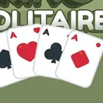 Patru ași dintr-un pachet de cărți afișați sub textul SOLITAIRE