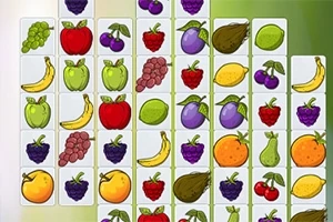 O grilă colorată cu ilustrații de fructe, inclusiv struguri, mere, banane, prune și portocale