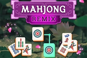 Plăci de Mahjong cu modele florale și geometrice pe un fundal verde, împodobit cu petale de flori