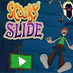 Personaje animate surprinse într-o cădere liberă, cu un câine maro speriat și un semn de play verde în colțul stânga jos, pe un fundal de culoare albastră