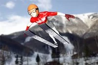 Sărituri cu schiuri în stil olimpic uimitoare