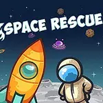 Un astronaut și o rachetă pe o suprafață lunară, cu planete și asteroizi în fundal pe un cer cosmic