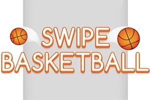 Text „Swipe Basketball” cu două mingi de baschet pe fundal gri