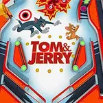 Imaginea prezintă un panou de pinball colorat, cu personaje de desene animate și un design vibrant, având elemente de joc precum săgeți și ținte