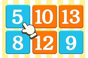 Pătratele numerotate colorate, cu un cursor sub formă de mână indicând spre numărul cinci