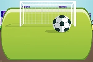 Minge de fotbal pe gazon în fața unei porți de fotbal