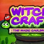 Text colorat cu litere mari și creaturi drăguțe, cu un cazan verde pe fundal